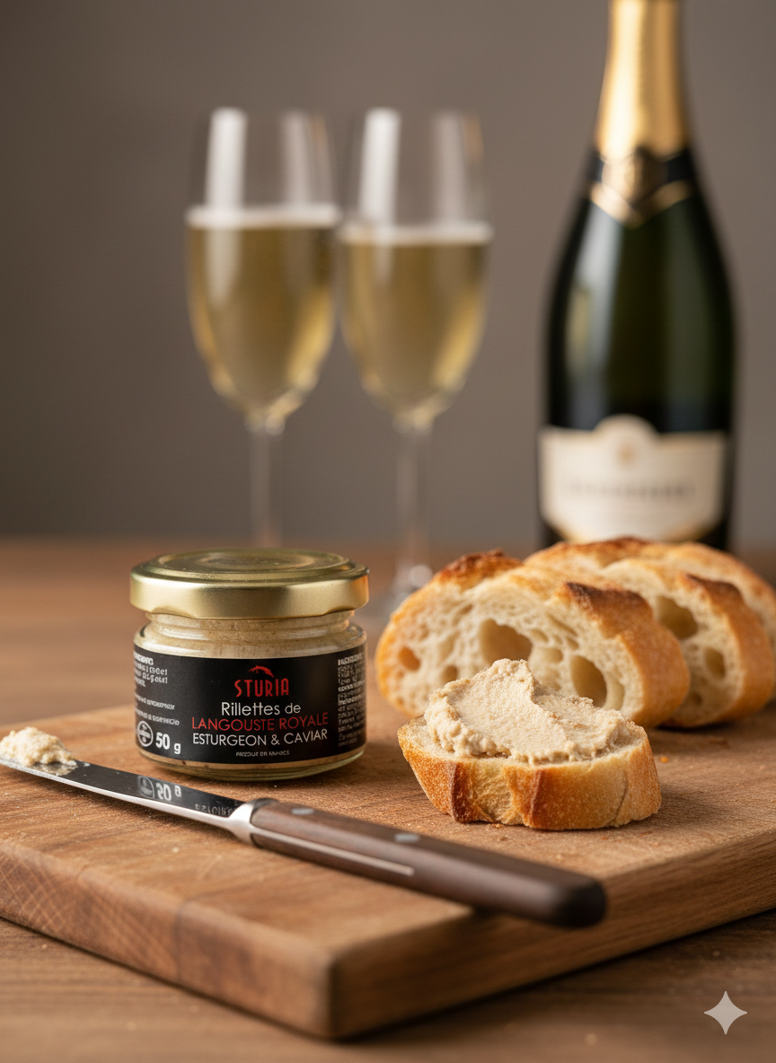 Rillettes de langouste royale, esturgeon & caviar